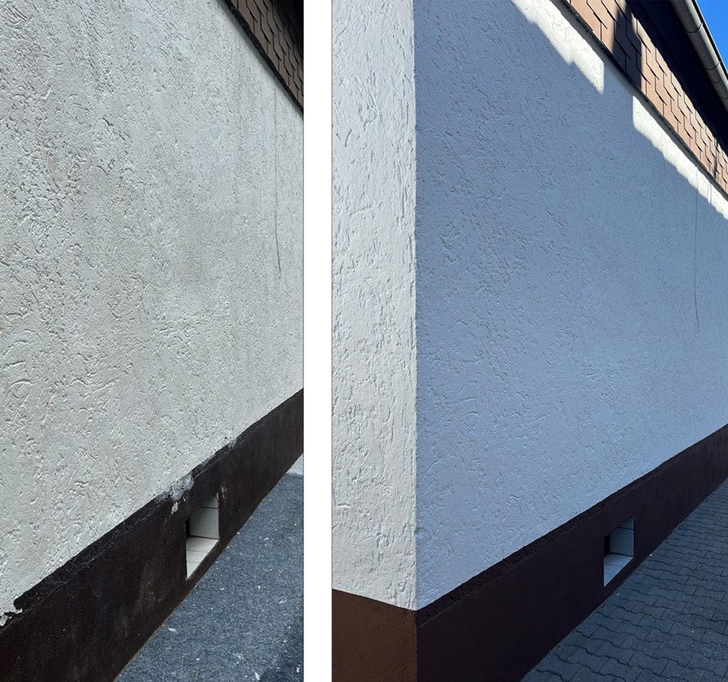Fassadenanstrich vorher und nachher